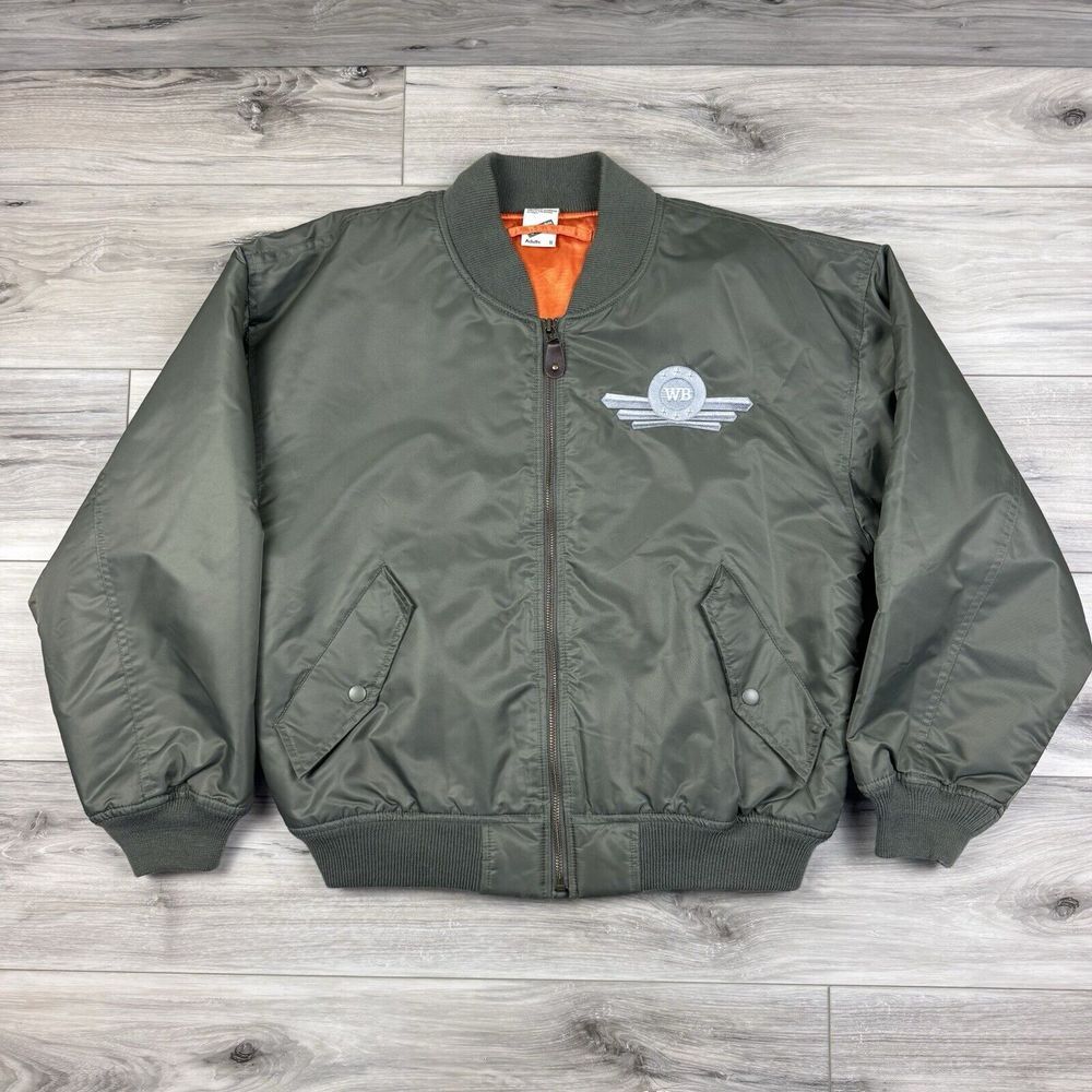 VTG Warner Bros. Studio Looney Toons Bomber Jacket Adult Small‎ Green Taz 90s